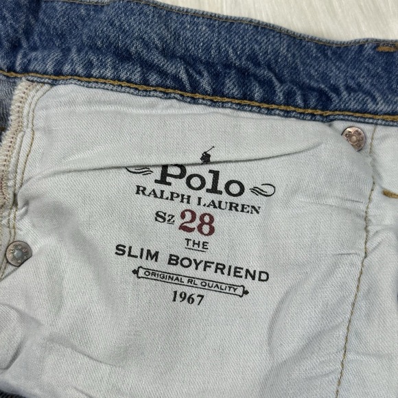 Polo Ralph Lauren Women's‎ Size 28 Patchwork Slim Boyfriend Tapered Denim Jeans - Picture 10 of 10